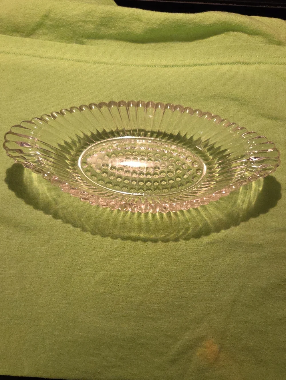 Set of 3 Clear Oval Pressed Glass Dishes Jeanette Antique Banana Split Boats
